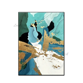 

Gloden Green Color Designed Hand Painted Modern Abstract Oil Painting On Canvas Wall Art For Living Room Home Decor Pictures