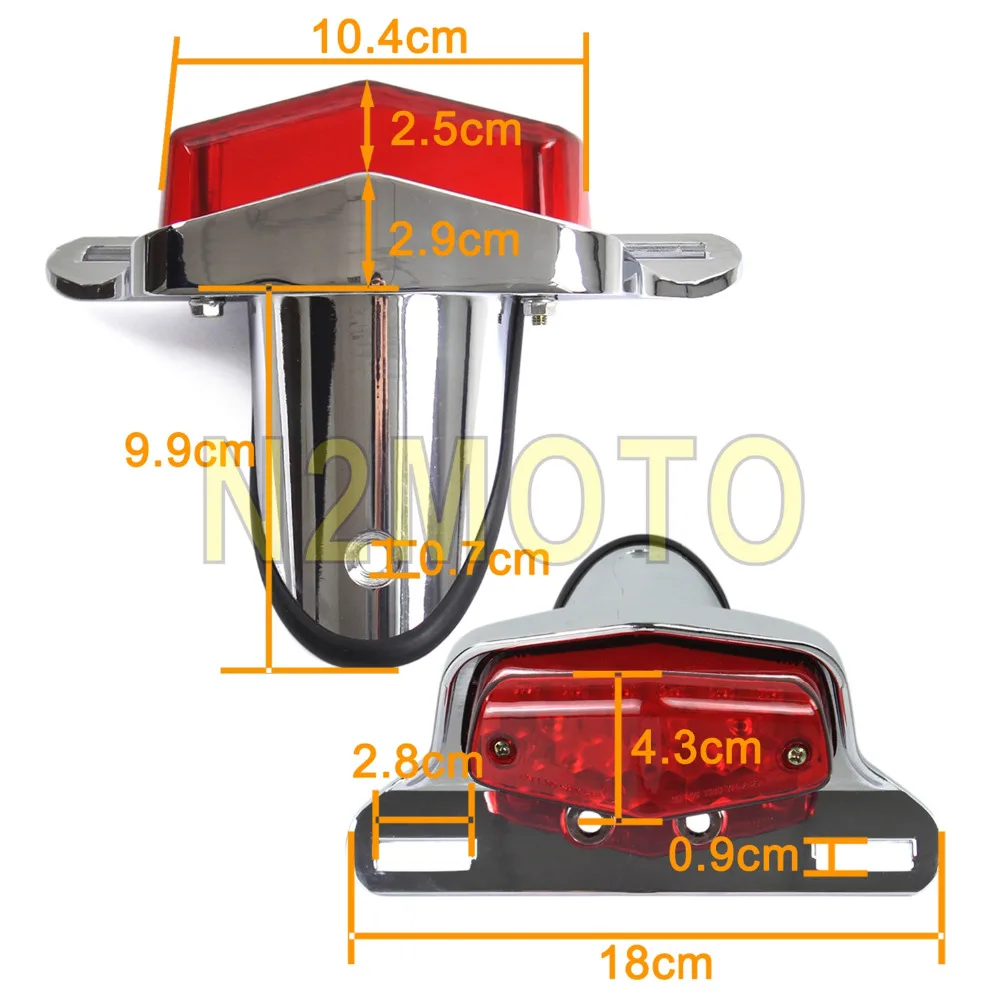 Хром красный 12 в 19 шт. светодиодный задние фонари тормоза лампа Lucas Taillamp универсальный для Bobber Chopper классический винтаж кафе Racer