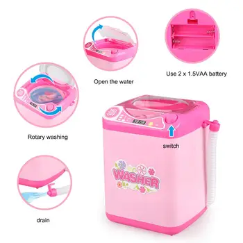 

Red Mini Washing Machine Toy Electric Children's Pretend Toy Pink Simulation Washing Machine Kids Puzzle Home Appliances Toys