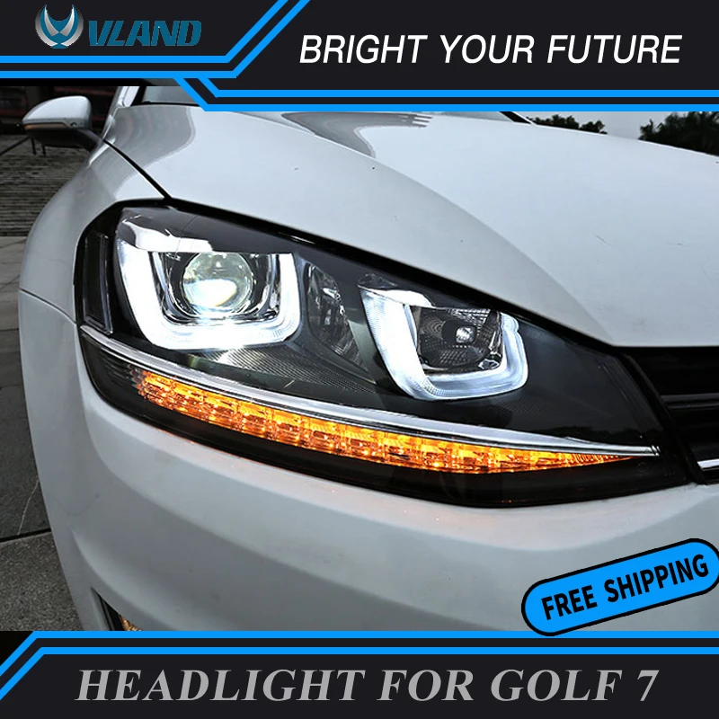 Светодиодная передняя фара для VW Volkswagen Golf 7 2014 2015 2016 2017 drl сигнал поворота|Фара