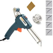 220 В 60 Вт Пайка оловом железе комплект Автоматическая отправка оловянного пистолета Электрический паяльник припой присоска наконечники провода сварочный инструмент