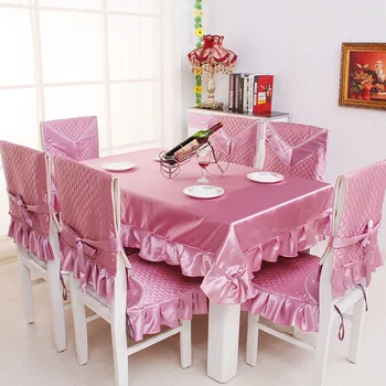 

Emulation silk costly table cloth, chair cushion, chair cover, table cloth chair cushion sets