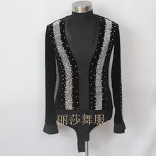 Латинский танцевальный Топ для мужчин со стразами для соревнований