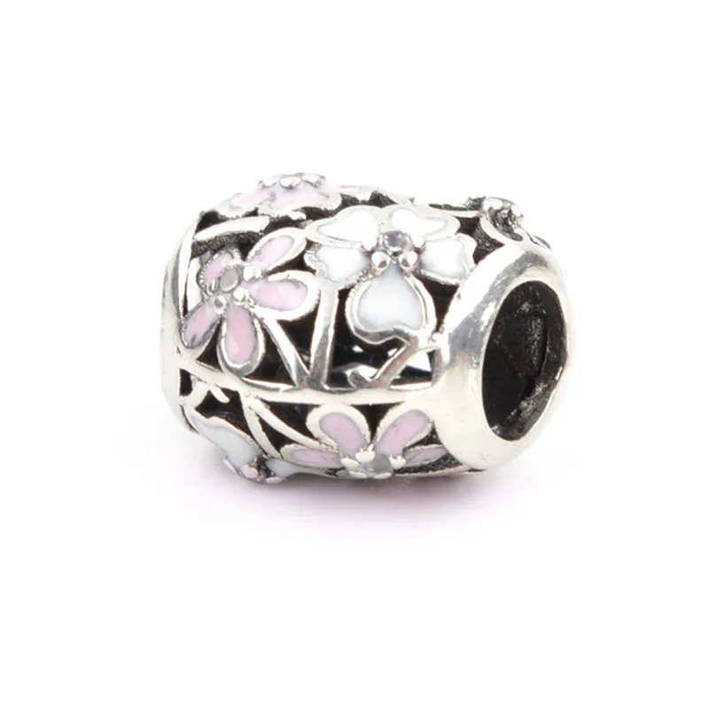 Lucky Sonny Fashion Enamel Bead Poetic Blooms Beads Fit Original Pandora Charm Bracelet Authentic Luxury DIY Jewelry Gift LSH132-2