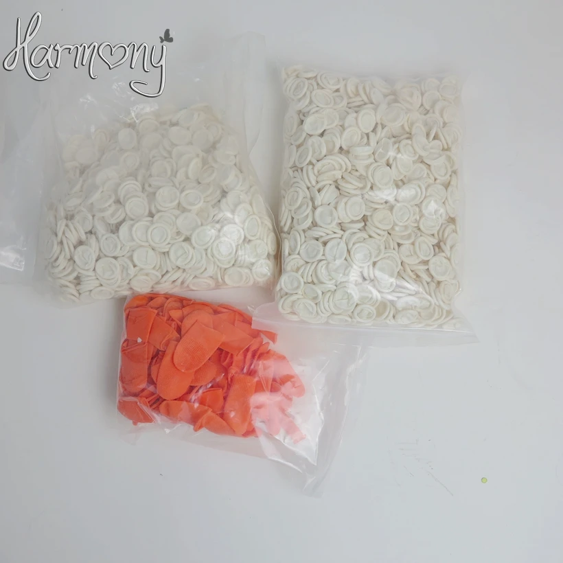 200pcs Safety Latex Heat Insulation Finger Protector Cots/Shields Antislip Antistatic Finger Tip for Keratin Hair Extensions