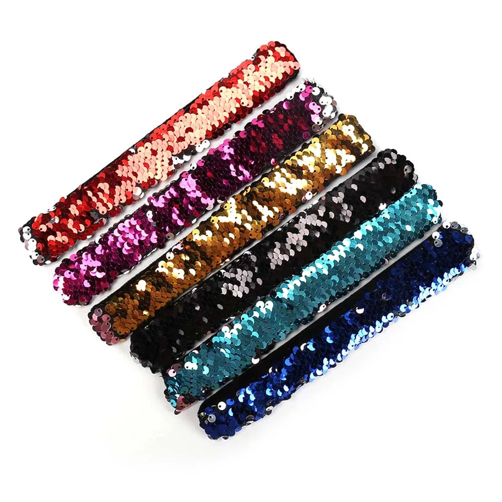 

New Fashion Latest Custom Personalized mermaid Sequin Bracelet Two-tone fish scale sequins bracelet unisex