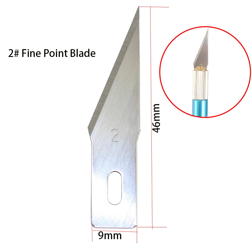 

2# 10 pcs Scoring Fine Point Carving Stainless Steel Blades for Engraving Craft Sculpture Knife Scalpel Cutting Tool PCB Repair