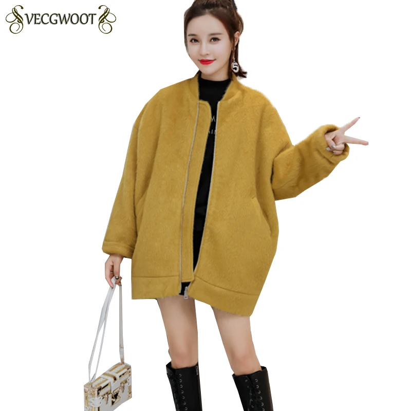 2019 Winter Jacket Women Coats Long sleeved Solid color