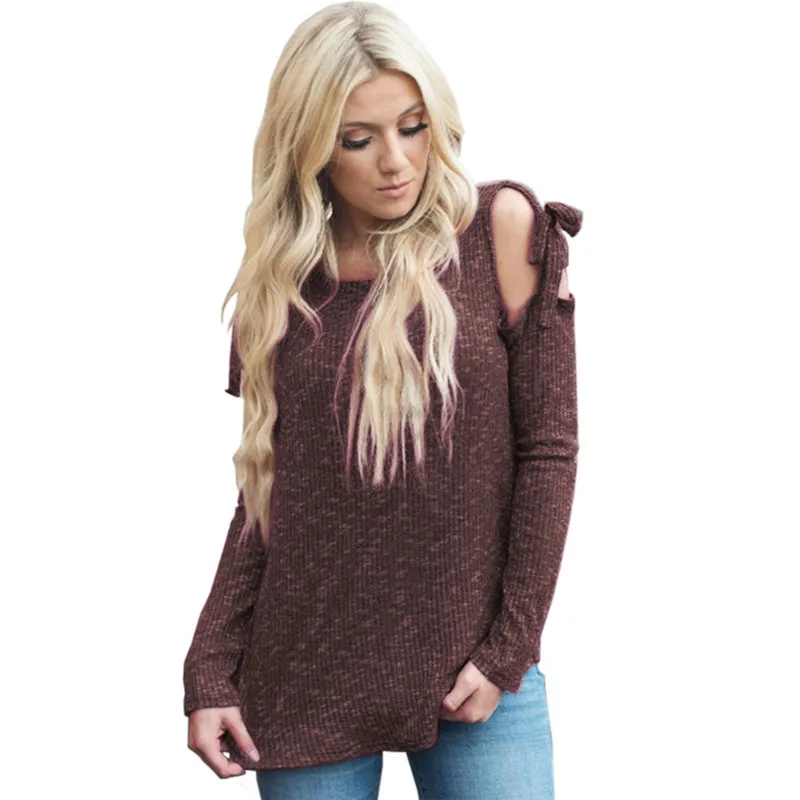 High-Quality-Autumn-T-shirts-Women-Long-Sleeve-Solid-stripe-Sexy-Off-Shoulder-Bow-Strappy-tees (5)