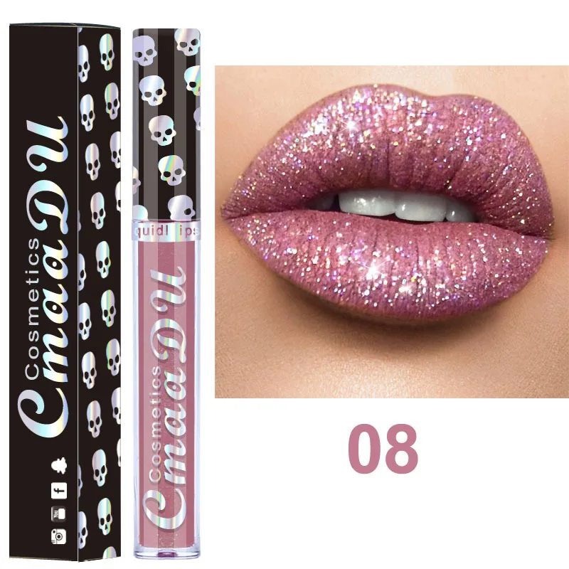 

Hot Cmaadu new matte metal pearlnot fade lip gloss not stick the cup fog face waterproof long mouth lipstick Color 01 to 16