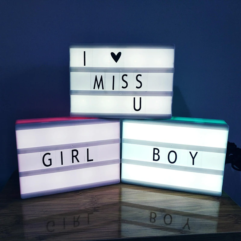 

1set A6 Light Box with 90Pcs Letters LED Message Cinematic Lamp Wedding Party Decoration Lighting Mayitr