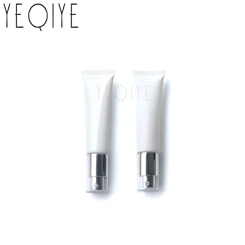 

30ml 30g Glossy and Matte White Cosmetic Soft Hose Tube Empty Container BB Cream Liquid Foundation Vacuum Pump Refillable Bottle