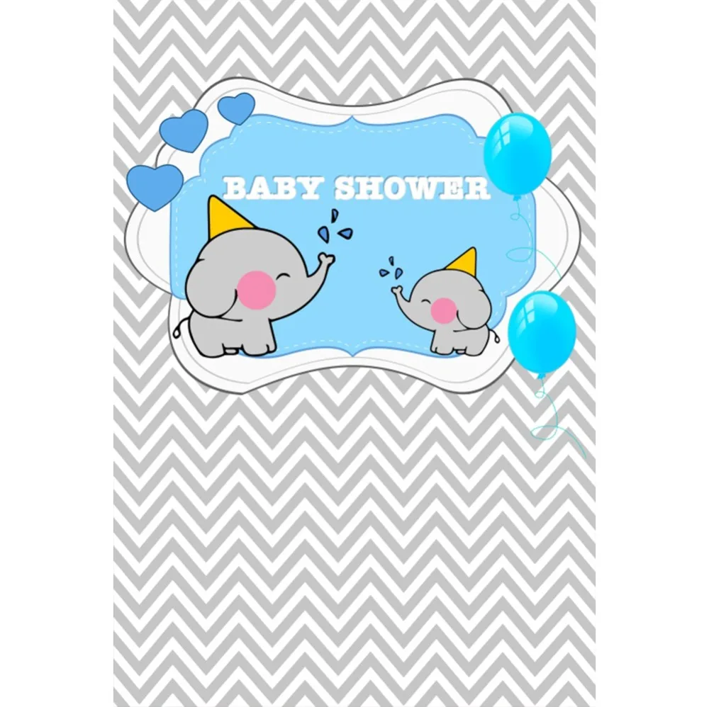 

Laeacco Elephant Baby Shower Newborn Party Chevrons Stripes Photo Backdrops Photographic Backgrounds Photocall For Photo Studio