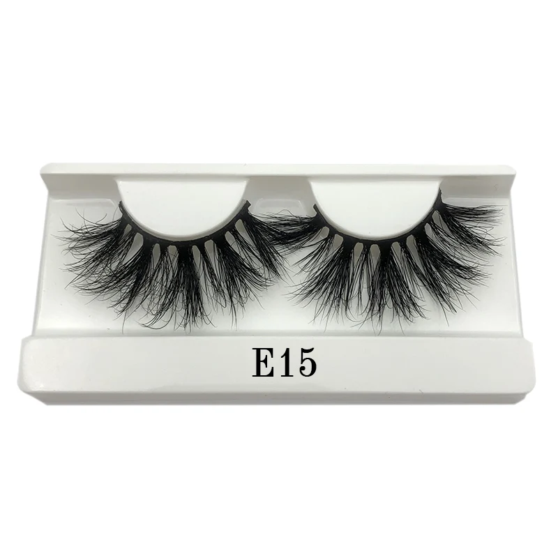 E15 white tray Mikiwi 25 мм норковые ресницы накладные ресницы E07 толстые полосы 25 мм 3D норковые ресницы крест макияж Драматические Длинные 25 мм норковые ресницы - Цвет: E15 white tray