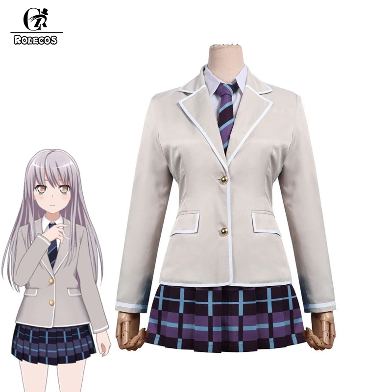 

ROLECOS Anime BanG Dream! Afterglow Cosplay Costumes Minato Yukina Costume Sclool Uniform Full Set for Women Cosplay Costume