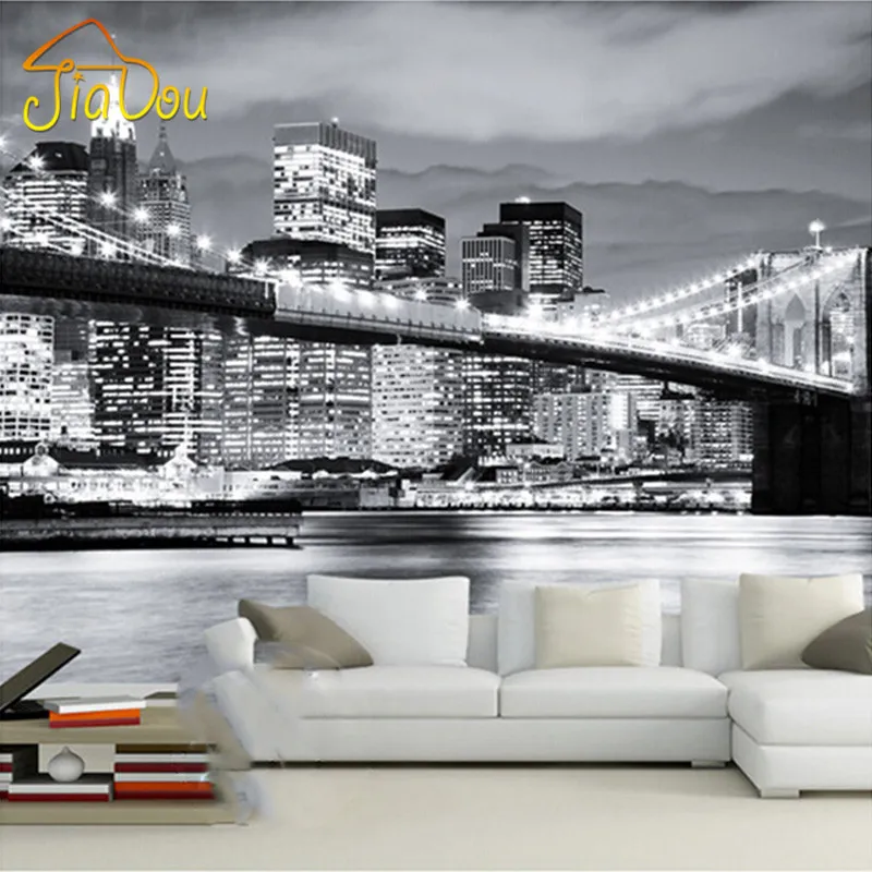 Vintage Metallic Black Silver Wallpaper New York City Scenery Wall ... Vintage Metallic Black Silver Wallpaper New York City Scenery Wall ...