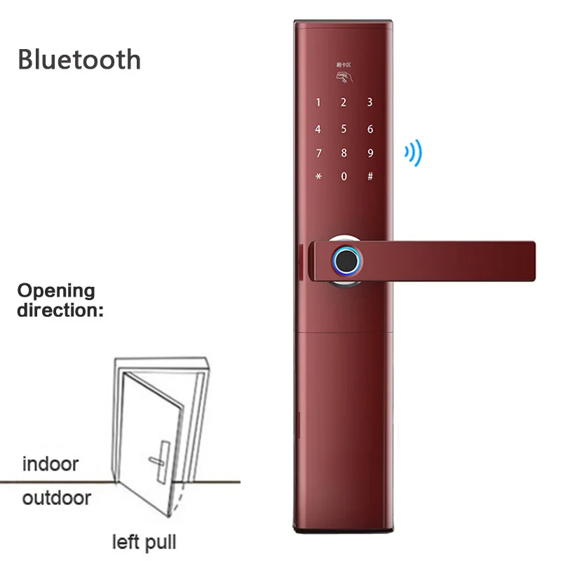 Отпечаток пальца Умный Замок Пароль IC карта дверной замок дверной звонок шлюз дистанционное управление приложение замки противоугонные двери электронные замки D8 - Цвет: bluetooth