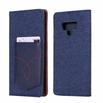 

20pcs/lot Absorption Cowboy pocket 2 card housing new cover case for samsung galaxy Note 8 9 pouch leather cover case
