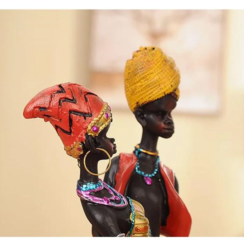 Красивые поделки ручной работы, африканская женская статуэтка, украшение для дома, женские поделки, парная скульптура для влюбленных, офисные украшения R1067