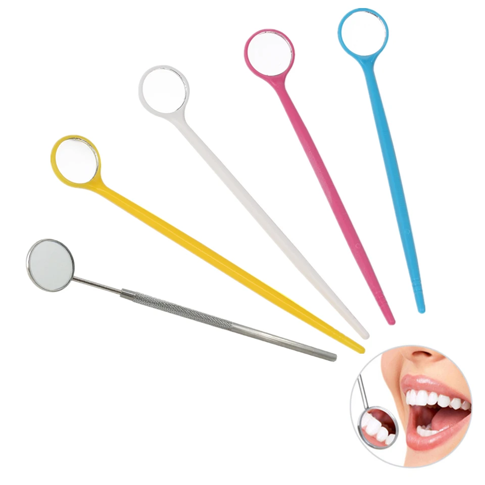 

Portable Mirror for Checking Eyelash Extension & Mouth Oral Teeth Care with Plastic & Stainless Steel Handle Makeup Tools Mirror