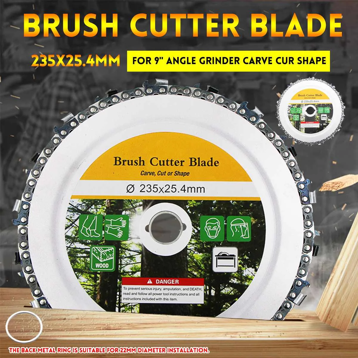 

Chainsaw Chain 9 Inch 9" Angle Grinder Carve Shape Chain Saw Electric Saw Angle Grinder Accessories Grinding Tool Cutter Blade