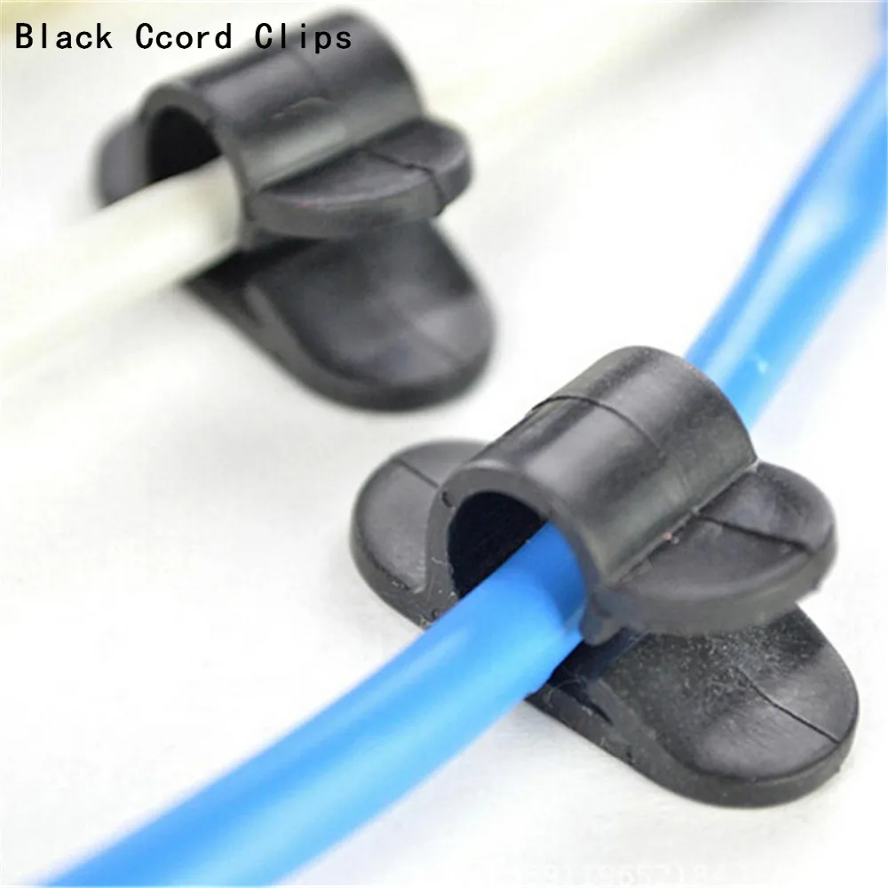 BLACK cord clips (8)