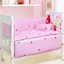 Акция! 6 шт. хлопок супер мягкий мальчик комплект постельного белья/Детские кроватки постельное белье,(4 бамперы+ лист+ наволочка