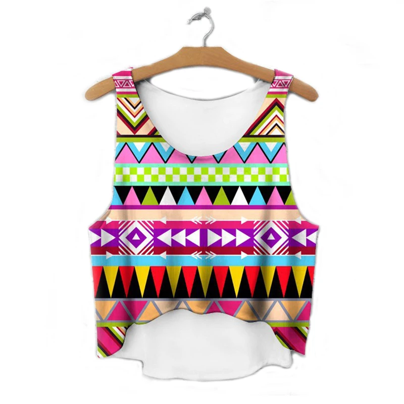 

Girls Summer Sexy Funny Sleeveless O-Neck Short Crop tops T Shirt Female 3d Printed Cool Vest pflanzliche tops