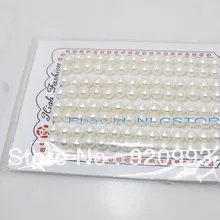 PP* оптом натуральный> 56 пара натуральный белый кнопку Перл loose бусы Половины Отверстие серьги дизайн DIY 6- 7 мм