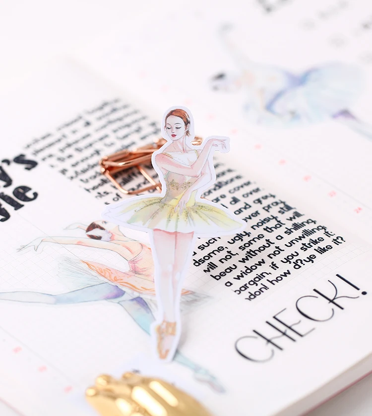 8pcs pretty white swan princess ballet decoration stationery sticker diy ablum diary scrapbooking label sticker stationery