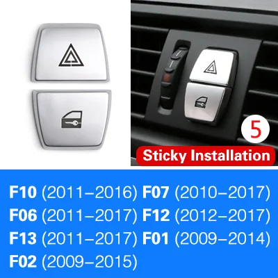 TPIC аксессуары для салона автомобиля ABS хромированные наклейки на кнопки для BMW F10 F07 F06 F12 F13 F01 F02 F20 F30 F32 Стайлинг автомобиля - Название цвета: Style 5