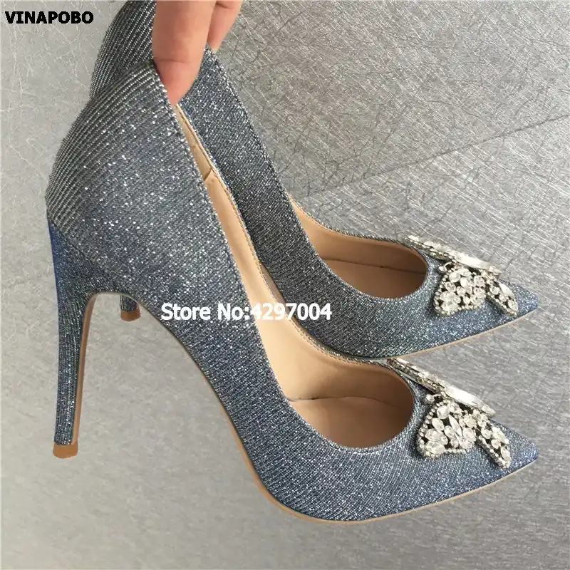 silver grey wedding shoes