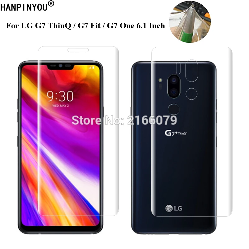 

For LG G7 ThinQ / G7 Fit One Plus 6.1" Soft TPU Front Back Full Cover Screen Protector Transparent Protective Film + Clean Tools