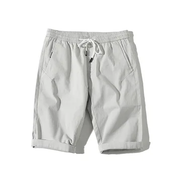

2018 Summer New Casual Shorts Men 98%Cotton Sim Fit Solid 3 Color Available Knee length High Quality