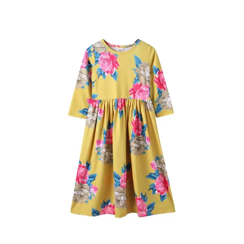 

Clearance Fashion Toddler Baby Girl Flower Print Bohemian Princess Party Long Dress Outfits