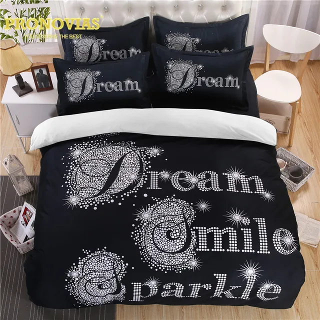 Ovias Black N White Dream Smiles Duvet Cover Set King Queen Size Ovias Black N White Dream Smiles Duvet Cover Set King Queen Size Modern Bed Linen
