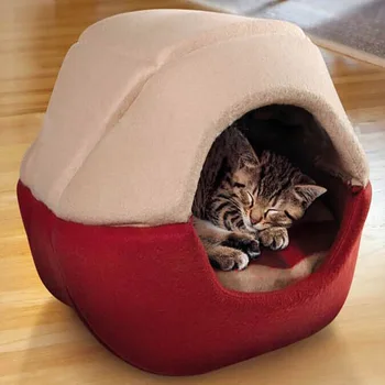 

HEYPET Foldable Cat Bed Pet House Corduroy Cat Mat Dog Bed for Small Dogs Cats Sleeping Nest Warm Winter Cats Supplies