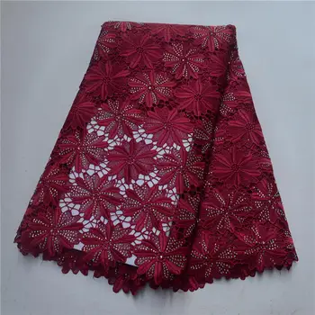 

Quality Guarantee 5 Yards Fashionable Water Soluble Guipure Cord Lace Fabric For 2019 Nigerian Wedding Dress for women -J5