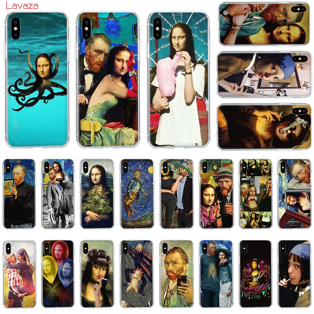 Lavaza Van Gogh Mona Lisa Funny Art Hard Case for Apple iPhone 6 6s 7 8 Plus X 5 5S SE Cover XS Max XR Cases | Мобильные телефоны и