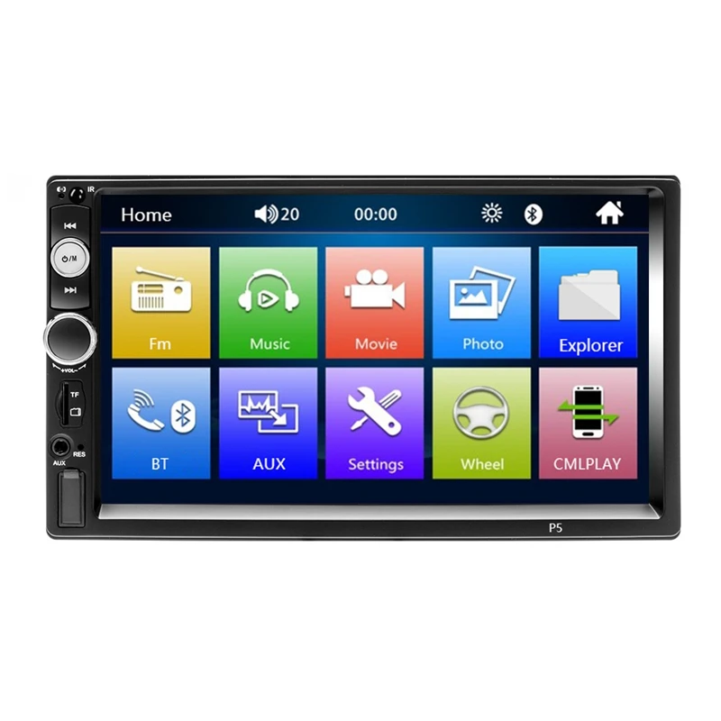 

7 HD Touch Digital Screen Head Unit Support Bluetooth WiFi GPS Mirror Link Car Stereo - In-Dash Single DIN