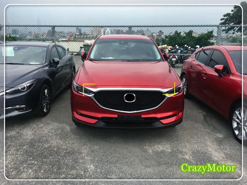 For MAZDA CX 5 2017 front hood bonnet grille grill lip molding cover trim bar garnish