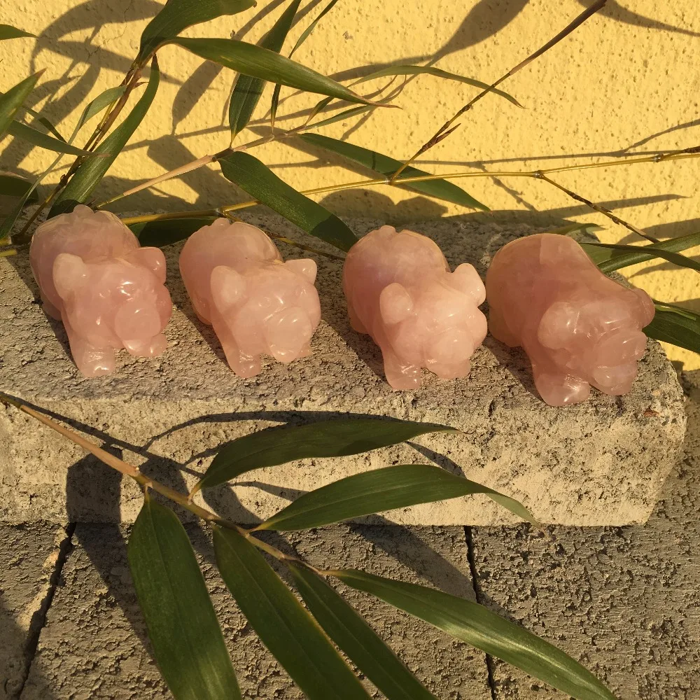 Natural clear quartz hand carved mini pig crystal reiki healing random 1pc 