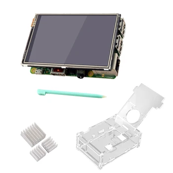 

3.5 Inch Resolution HD Display Touch Screen Acrylic Case Aluminum Heat Sinks Pen Set for Raspberry Pi 2 3 Accessories