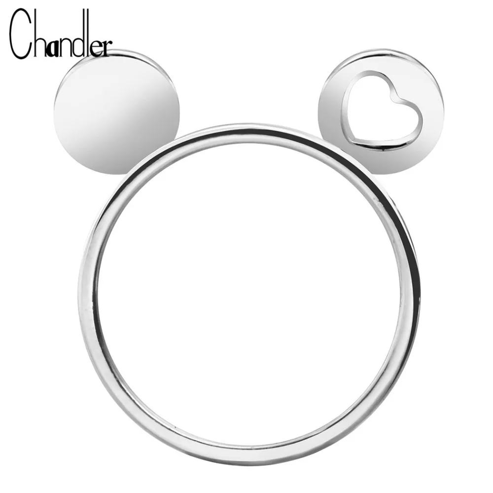 

Chandler High Quality Silver Plated Cat Mickey Heart Ears Ring Kitty Handmade Simple Cute Animal Casual Ringen Feminino Bijoux