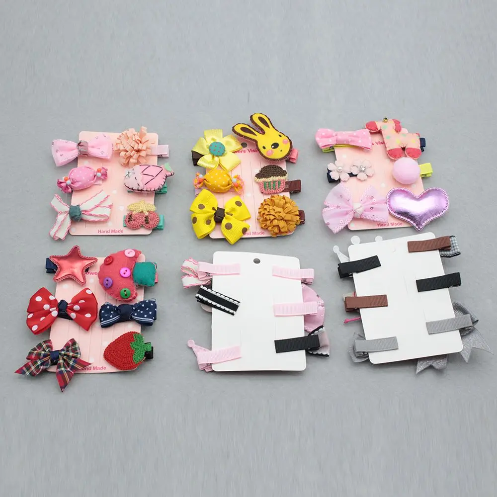 

1 Set =6PCS girls flowers hair clips cartoon hairpins kids Children Animal Bow Barrettes Hair Clip Accessories Headwear Clip