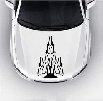 

Outline Fire Tower Flames Stripe Vinyl Car Hood Sticker Creative Art Car Decal for Car Window Body Decoration CA0737