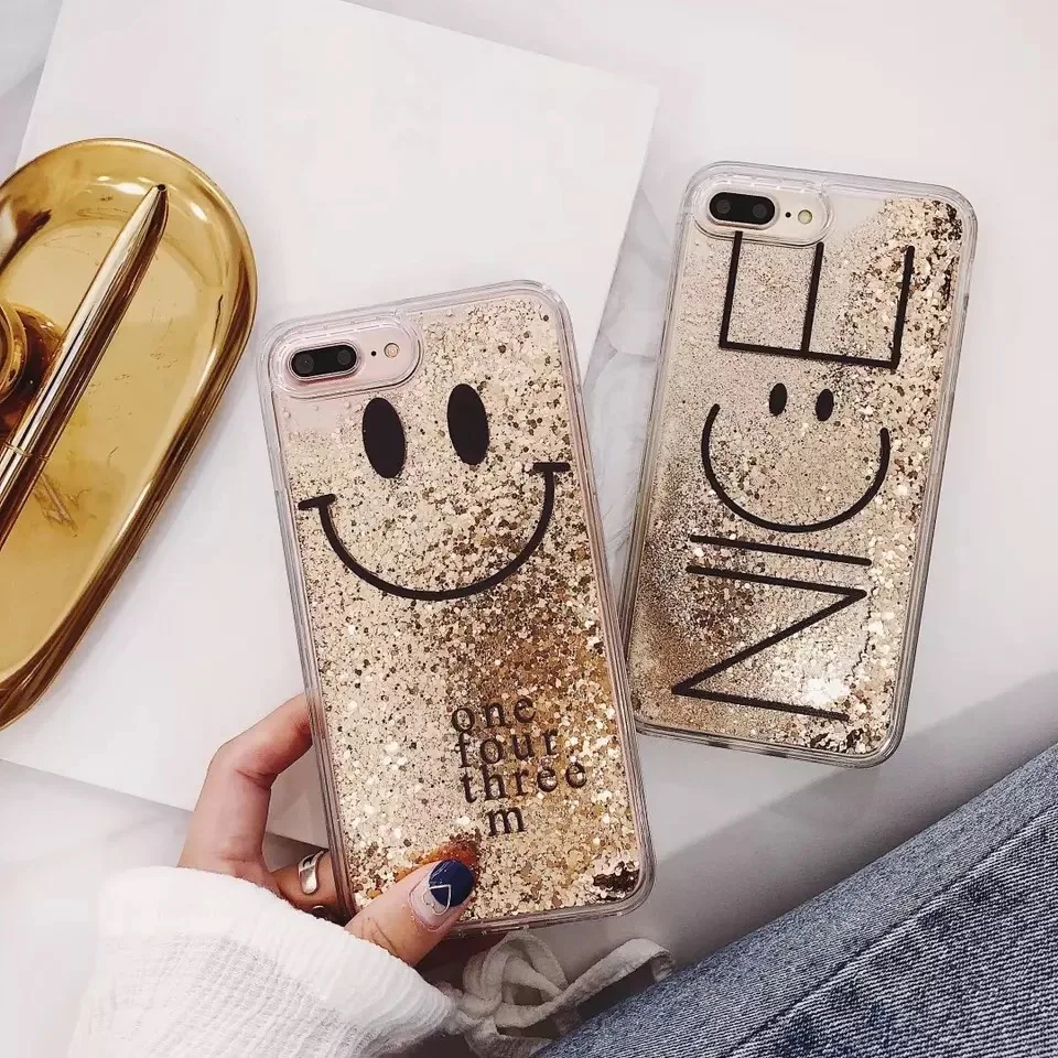 Чехол для Телефона iPhone 6 6s 7 8 Plus X XR XS Max роскошный динамичный жидкий Блестящий