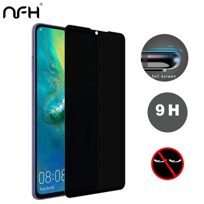 

4D Curved Anti-spy Protector Glass For Huawei P10 P10Plus P Smart 2019 Screen Protector Anti-Peep Tempered Glass On Y6 Y7 Pro Y9