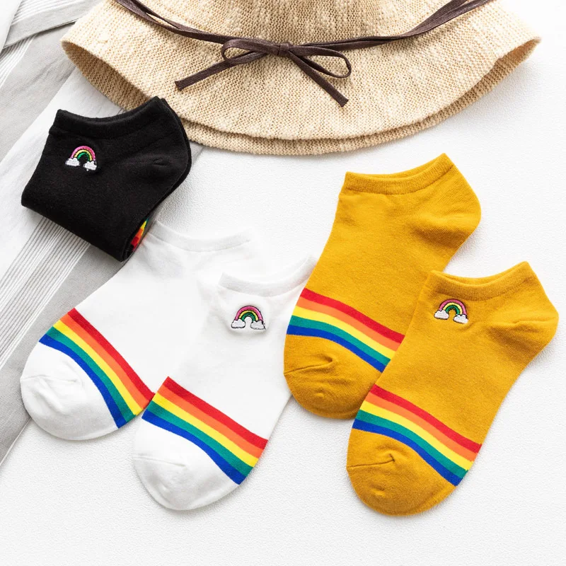 Bright-Sunny-Cotton-Rainbow-Bridge-Women-Ankle-Socks-Fashion-Lovely-Embroidery-Colorful-Socks-High-Quality-Spring(3)