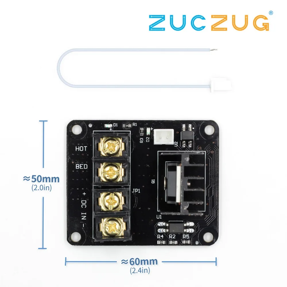 

youe shone 3D Printer Heated Bed Power Module /Hotbed MOSFET Expansion Module Inc 2pin Lead With Cable
